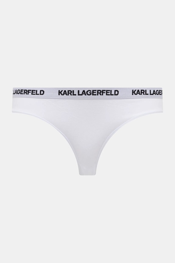 Karl Lagerfeld nohavičky dámske bavlnené s elastanom 3-pak B1W47033 biela SS26
