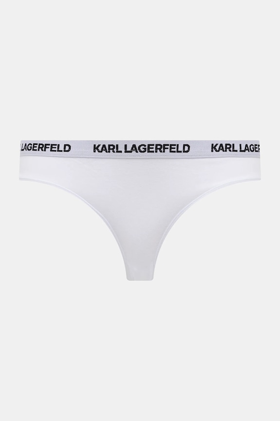 Karl Lagerfeld nohavičky dámske bavlnené s elastanom 3-pak B1W47033 biela SS26