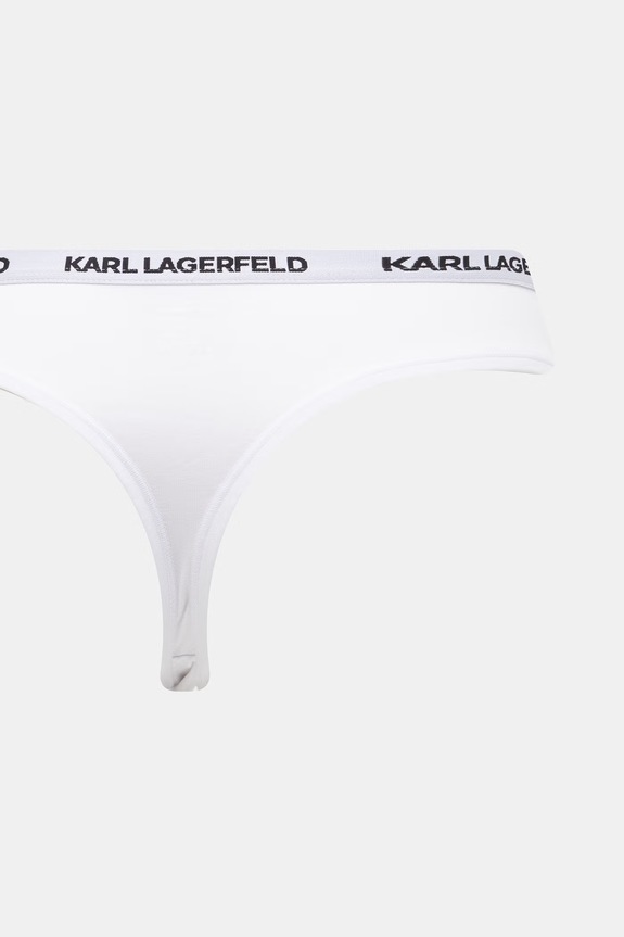 Îmbrăcăminte Karl Lagerfeld Tanga de damă din bumbac pachet de 3 B1W47031 alb