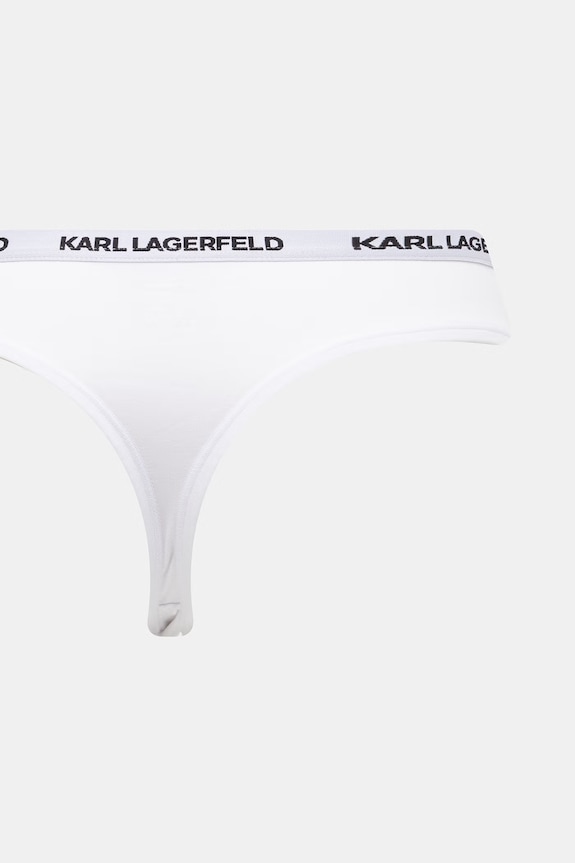 Îmbrăcăminte Karl Lagerfeld Tanga de damă din bumbac pachet de 3 B1W47031 alb