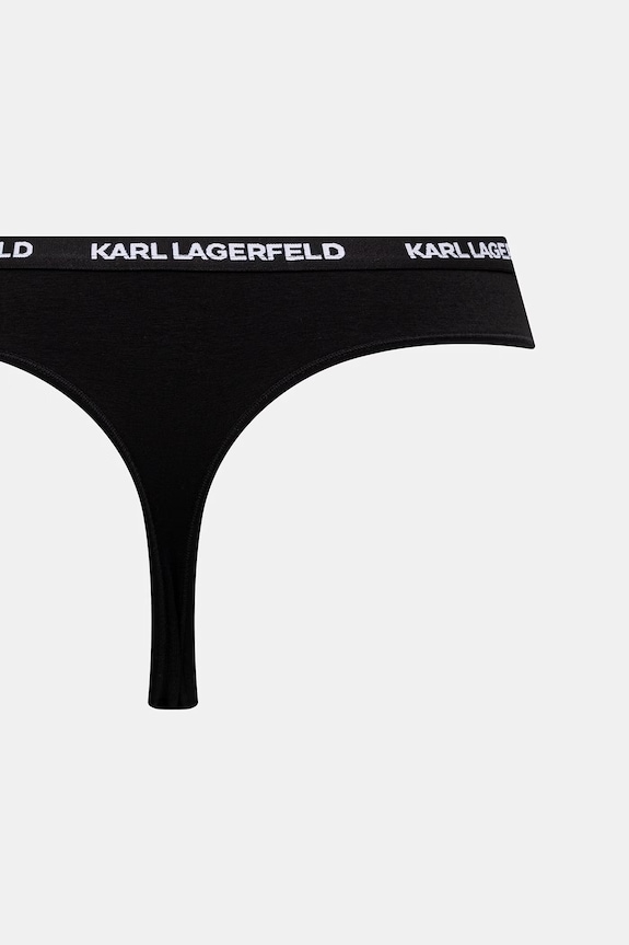 Îmbrăcăminte Karl Lagerfeld tanga de damă cu bumbac pachet de 3 B1W47031 negru