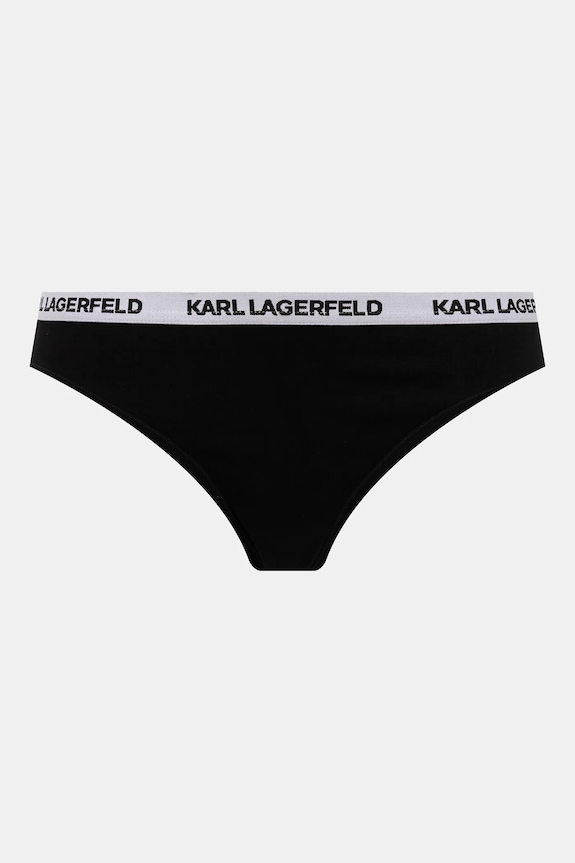 Karl Lagerfeld tangá dámske s bavlnou 3-pak čierna B1W47031