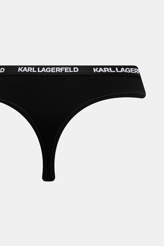 Karl Lagerfeld tangá dámske s bavlnou 3-pak B1W47031 čierna