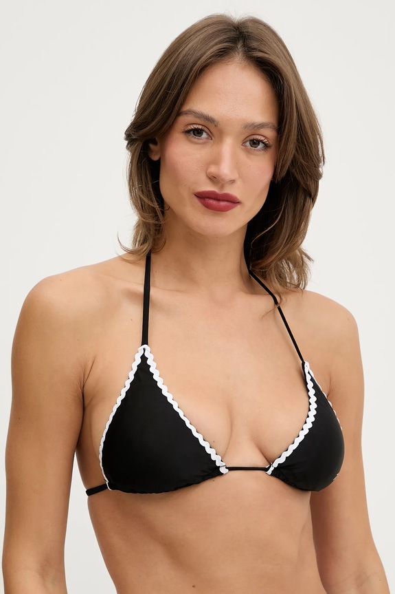 Plavková podprsenka Karl Lagerfeld SIGNATURE SCALLOP měkké černá B1W46019