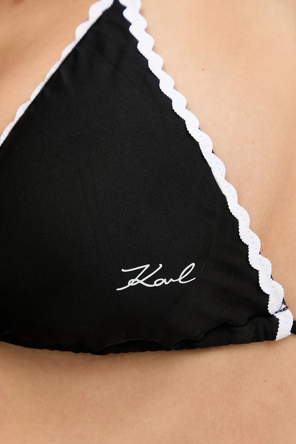 Plavková podprsenka Karl Lagerfeld SIGNATURE SCALLOP černá B1W46019