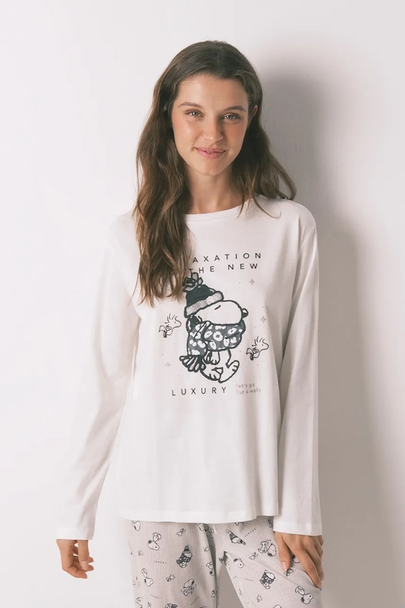 Ρούχα Πιτζάμα women'secret SNOOPY 3132161 μπεζ
