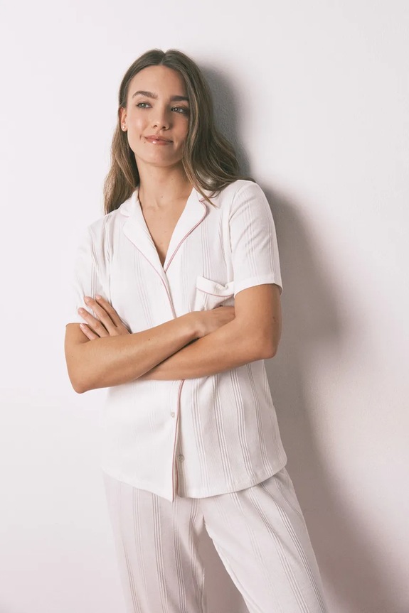 Odzież women'secret komplet piżamowy z bawełną 3132250 beżowy
