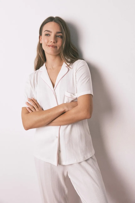 Odzież women'secret komplet piżamowy z bawełną 3132250 beżowy