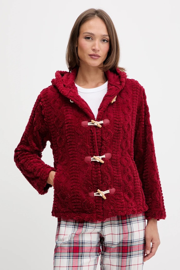 women'secret szlafrok dzianina czerwony 3142314