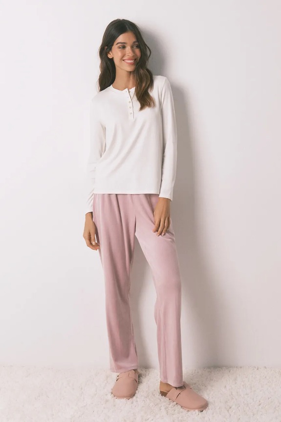 Odjeća Majica dugih rukava za spavanje women'secret 3272328 bež