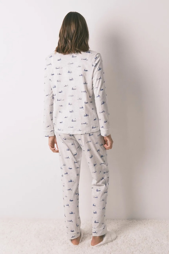Pyžamová souprava s bavlnou women'secret 3592441 šedá SS26