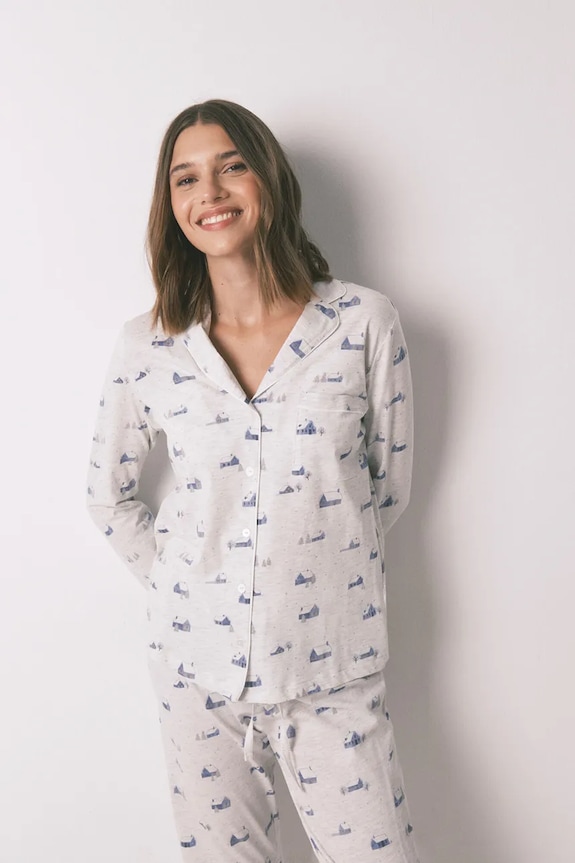 Oblečení Pyžamová souprava s bavlnou women'secret 3592441 šedá