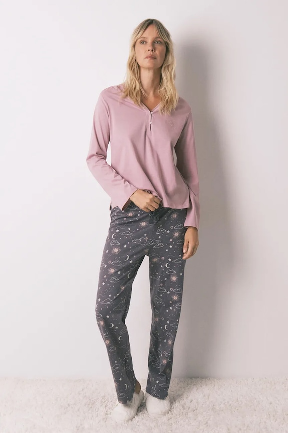 Βαμβακερό παντελόνι πιτζάμα women'secret 3702282 γκρί SS26