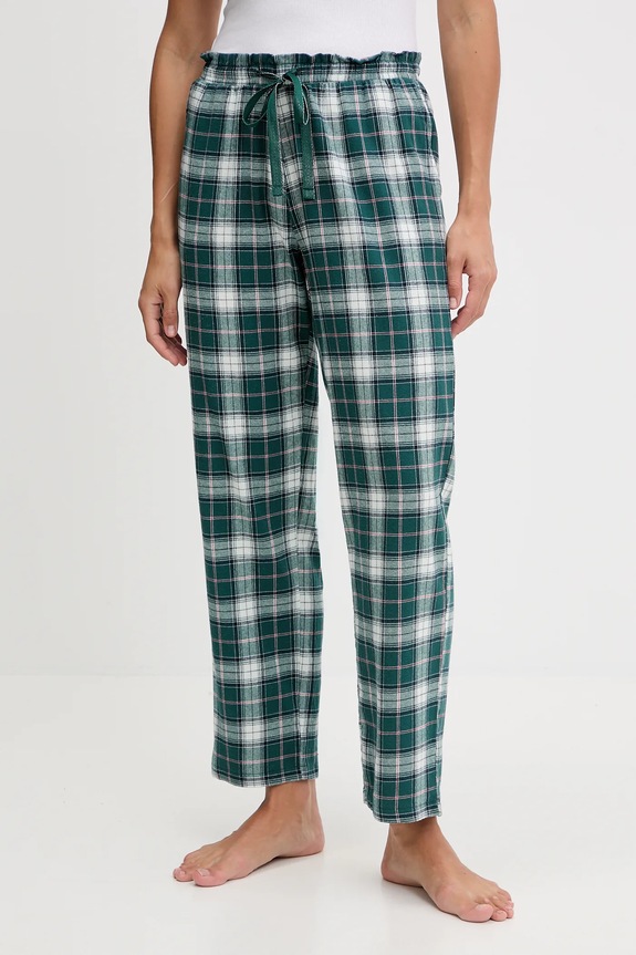 women'secret spodnie piżamowe bawełniane wzorzyste zielony 3702291