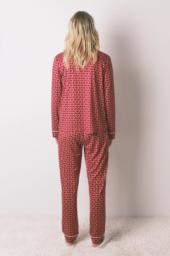 Σετ πιτζάμας women'secret 3792062 μπορντό SS26