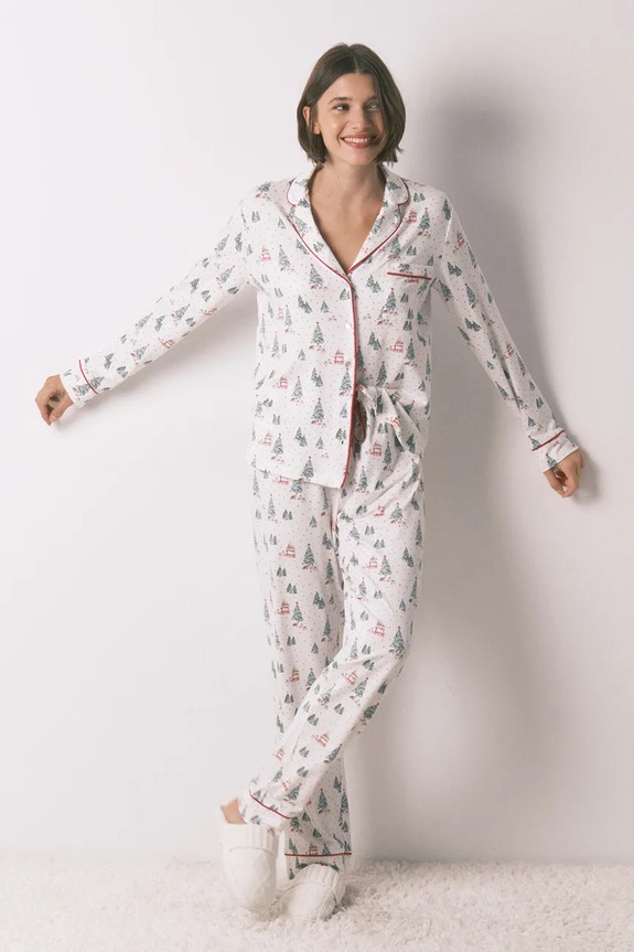 women'secret komplet piżamowy dzianina beżowy 3792073