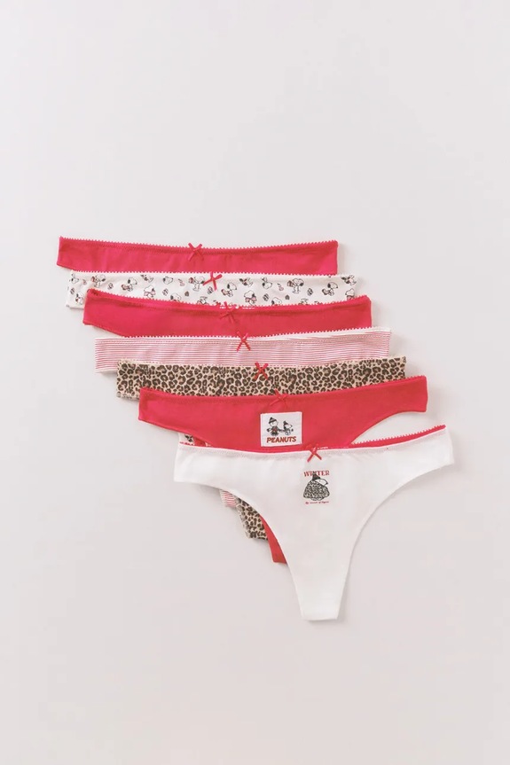 women'secret stringi SNOOPY 7-pack 4932677 bordowy SS26