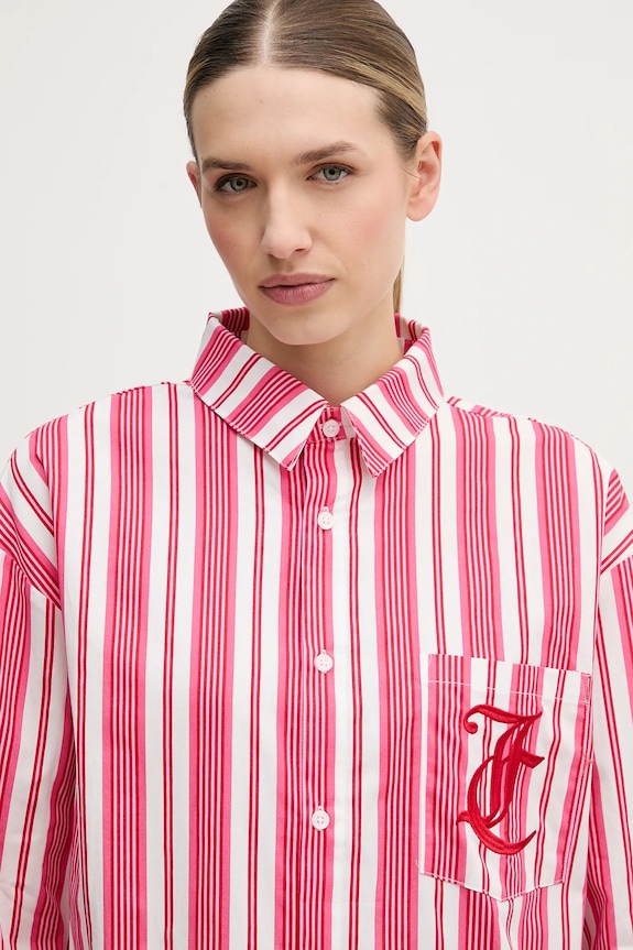 Juicy Couture cămașă de pijama din bumbac roz JCYPT126853
