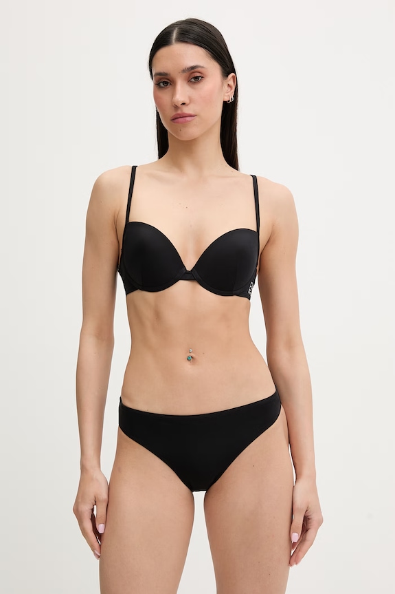 EA7 Emporio Armani costum de baie din două piese cu balene negru AF20663.7W000320