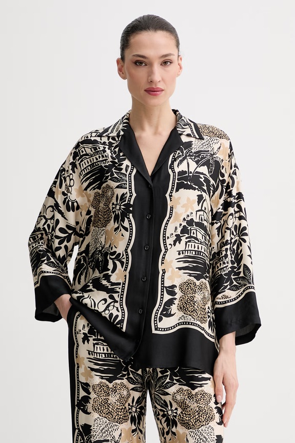 ERMANNO Firenze koszula damska z wiskozy czarny D48EK047EC9