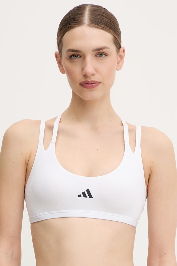 adidas Performance sutien sport Optime Workout usor rigidizat alb JZ5097
