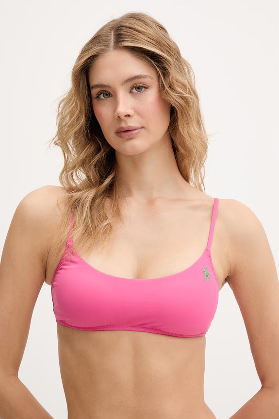 Plavková podprsenka Polo Ralph Lauren vrchný ružová 21655538