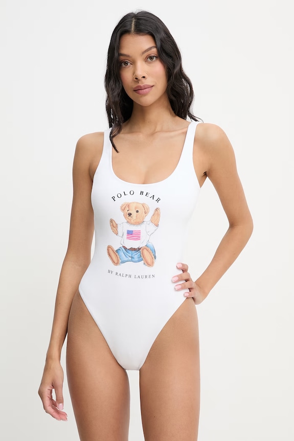 Polo Ralph Lauren costum de baie dintr-o singură piesă pentru femei alb 21698410