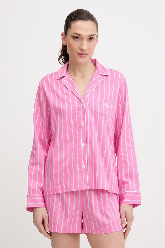Pyžamo Lauren Ralph Lauren látka ružová ILN12489