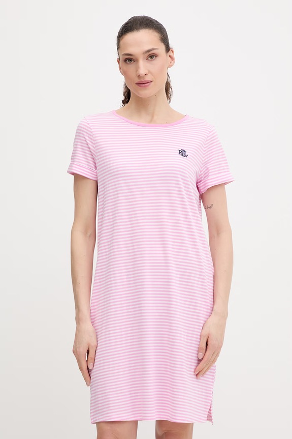 Νυχτικό Lauren Ralph Lauren πλεκτό ύφασμα ροζ ILN22503