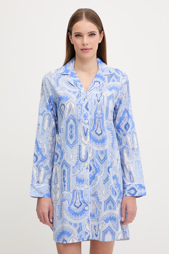 Lauren Ralph Lauren koszula nocna aplikacja niebieski ILN32489