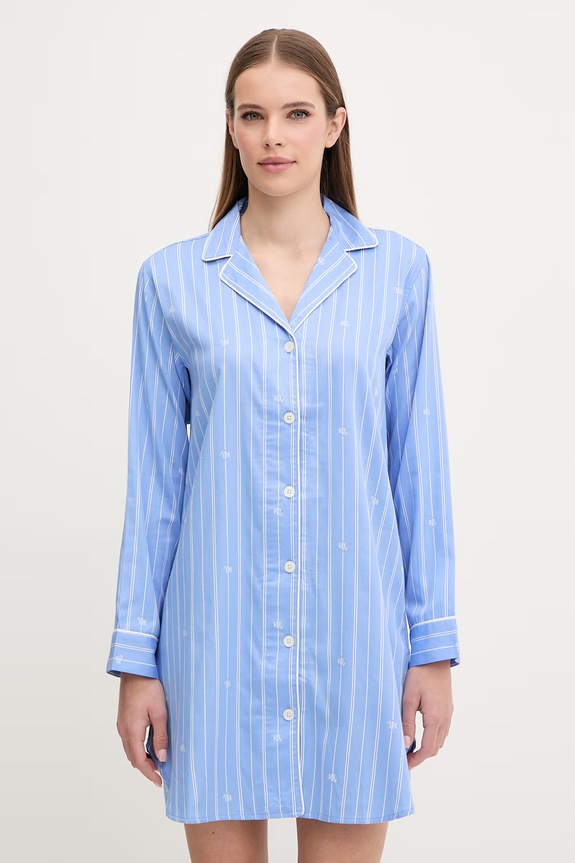 Lauren Ralph Lauren koszula nocna tkanina niebieski ILN32490