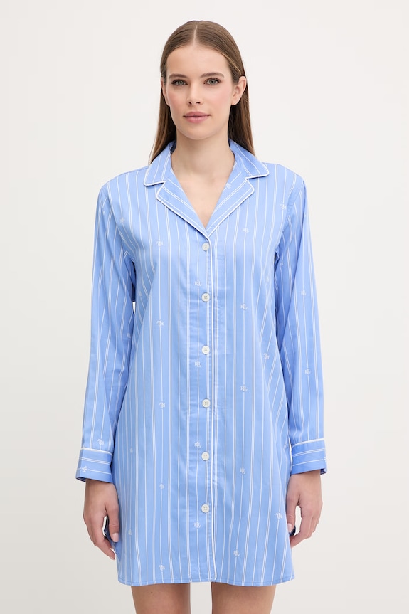 Lauren Ralph Lauren koszula nocna tkanina niebieski ILN32490
