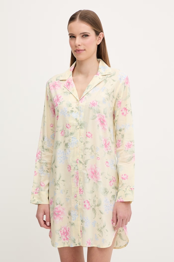 Lauren Ralph Lauren koszula nocna tkanina żółty ILN32493