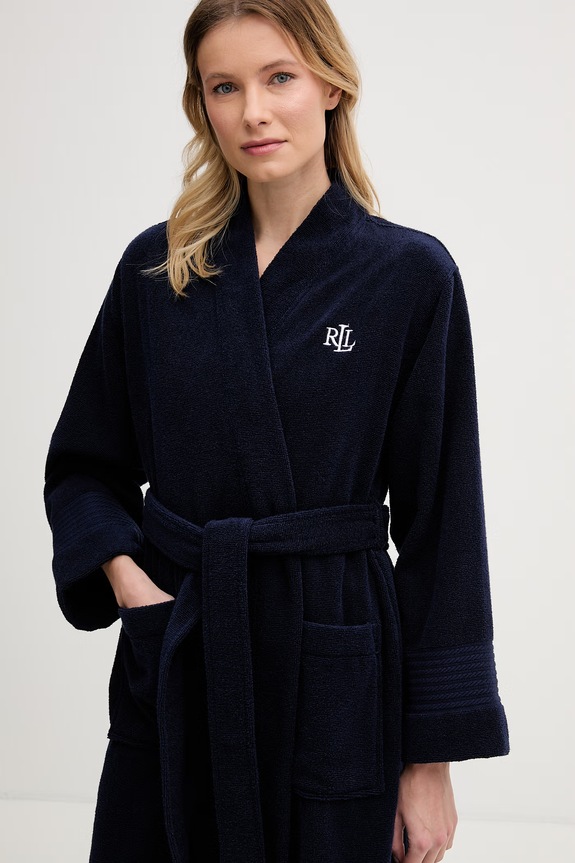 Odjeća Lauren Ralph Lauren frotirni kućni ogrtač za žene od pamuka ILN42505 mornarsko plava