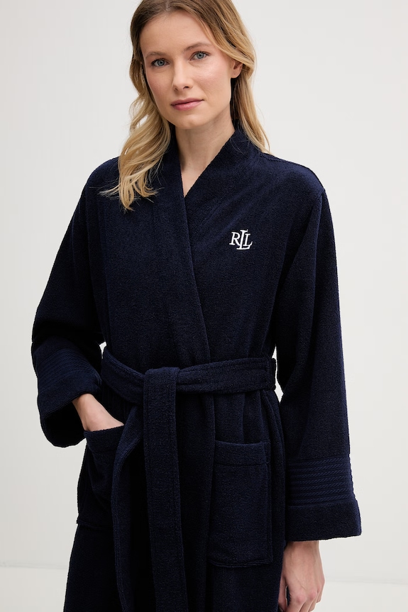 Odjeća Lauren Ralph Lauren frotirni kućni ogrtač za žene od pamuka ILN42505 mornarsko plava