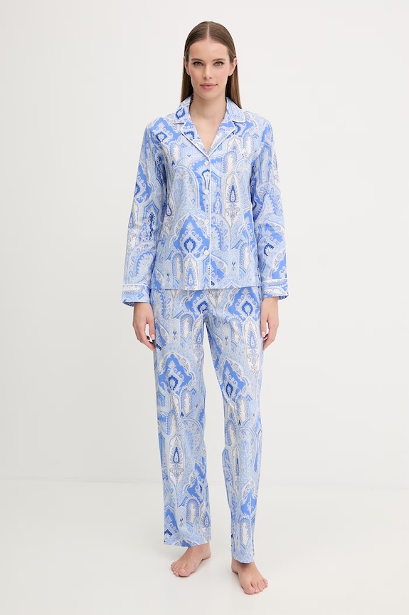 Pyžamo Lauren Ralph Lauren sada modrá ILN72489