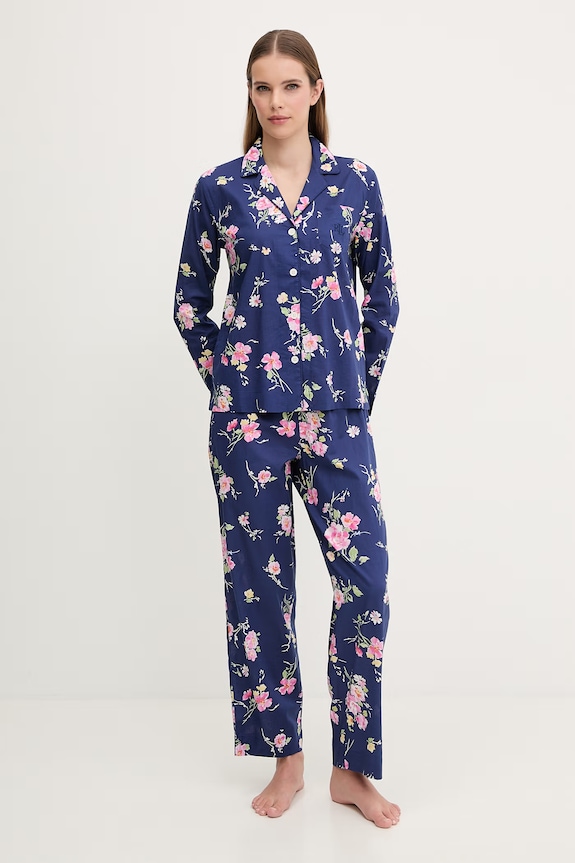 Pyžamo Lauren Ralph Lauren sada námořnická modř ILN92499