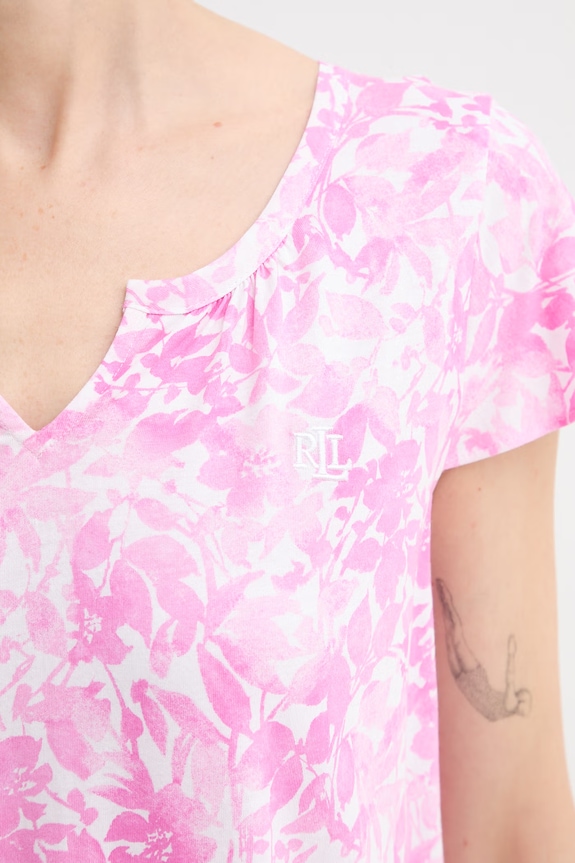 Lauren Ralph Lauren nočná košieľka dámska s viskózou ružová ILN02509