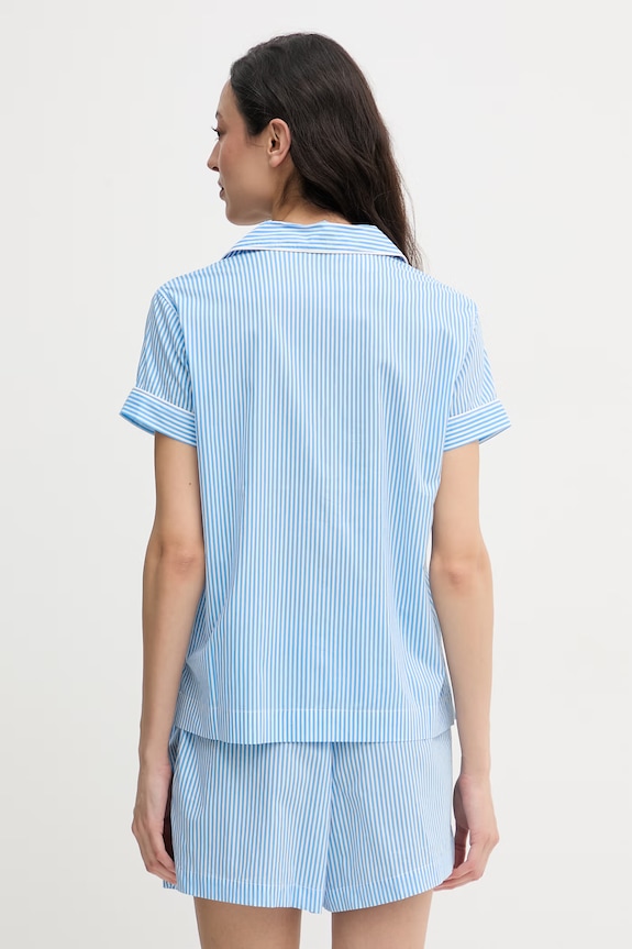 Lauren Ralph Lauren dvojdielne pyžamo dámske s bavlnou ILN12506 modrá SS26