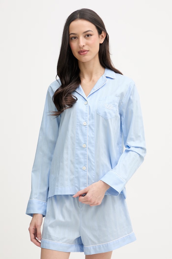 Lauren Ralph Lauren dvojdielne pyžamo dámske bavlnené modrá ILN12507