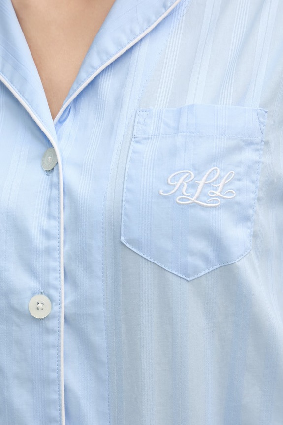 Lauren Ralph Lauren dvojdielne pyžamo dámske bavlnené ILN12507 modrá