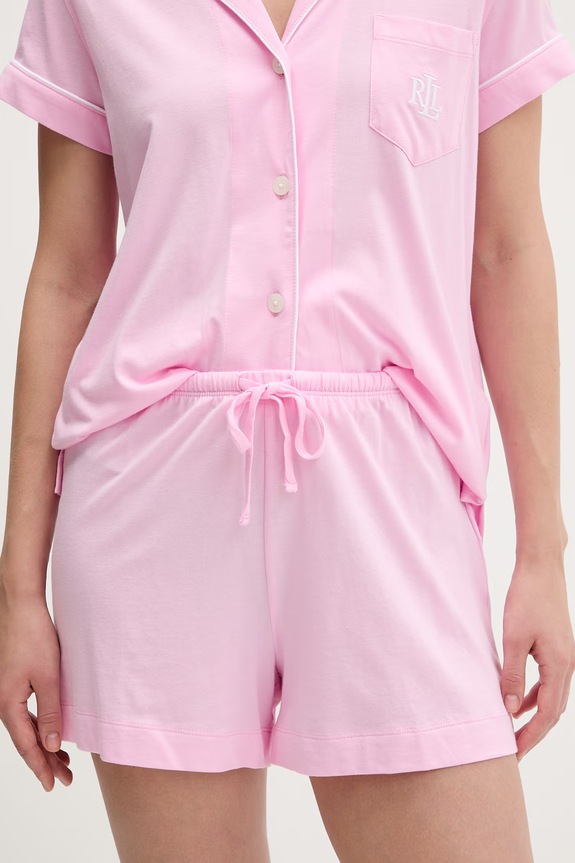 Lauren Ralph Lauren pyžamo dámske s bavlnou ILN12509 ružová SS26