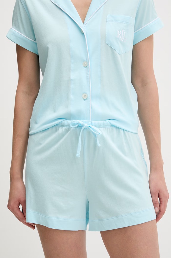 Lauren Ralph Lauren pyžamo dámske s bavlnou ILN12509 modrá SS26