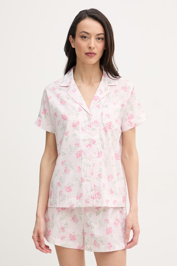 Lauren Ralph Lauren dvojdielne pyžamo dámske s viskózou ružová ILN12512