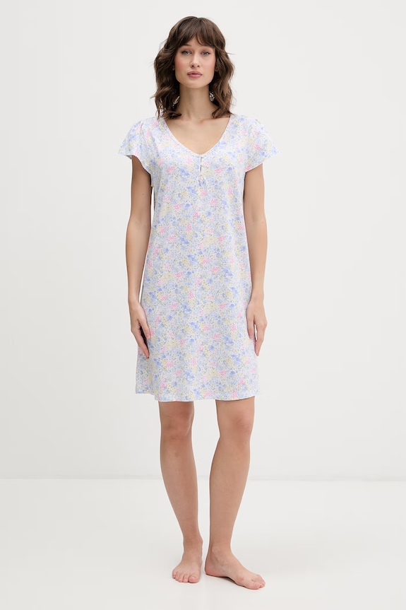 Lauren Ralph Lauren koszula nocna damska z wiskozą ILN22515 niebieski SS26