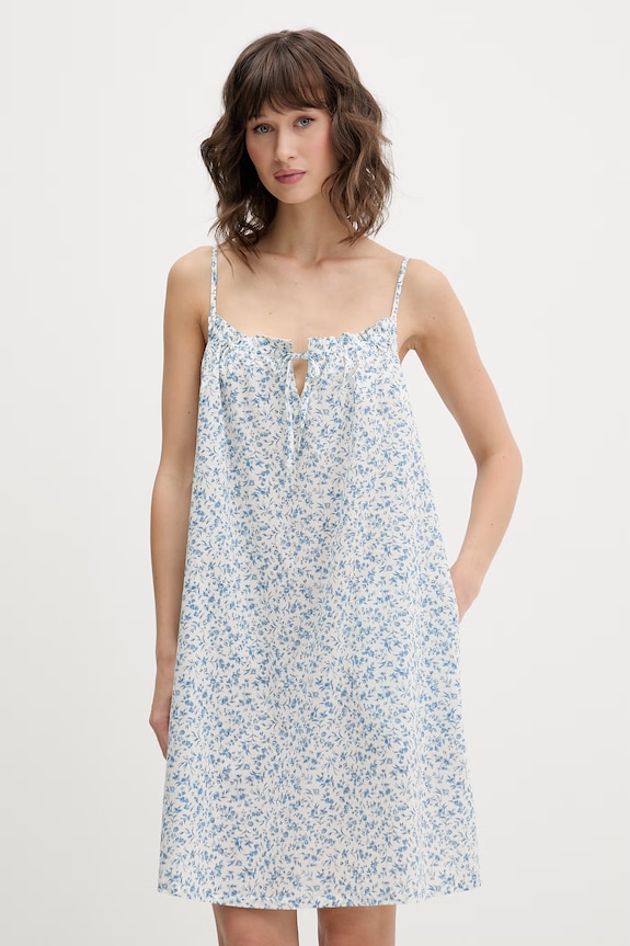 Lauren Ralph Lauren koszula nocna damska z wiskozą niebieski ILN22516