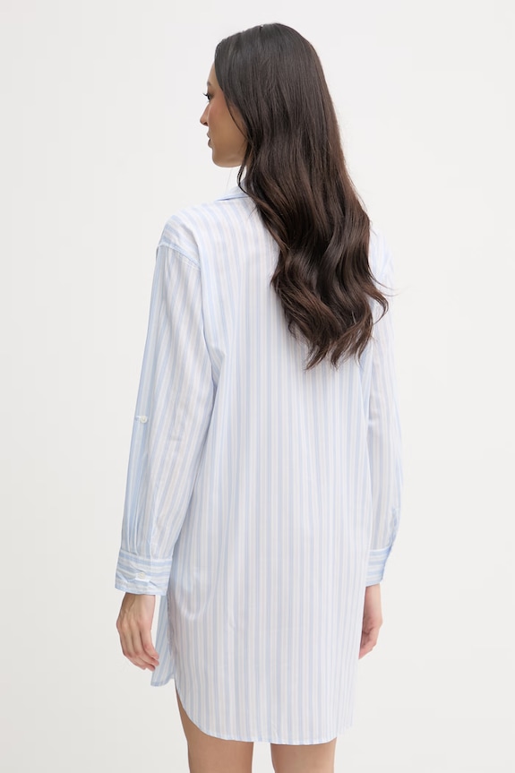 Lauren Ralph Lauren nočná košieľka dámska s bavlnou ILN32512 modrá SS26