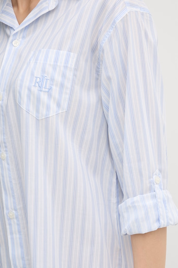 Lauren Ralph Lauren nočná košieľka dámska s bavlnou modrá ILN32512