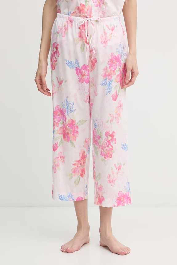 Lauren Ralph Lauren pijama din două piese pentru femei, cu bumbac roz ILN72506