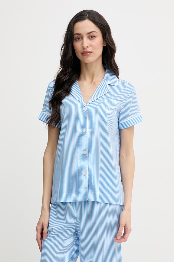 Îmbrăcăminte Lauren Ralph Lauren pijama din două piese pentru femei, cu bumbac ILN72506 albastru